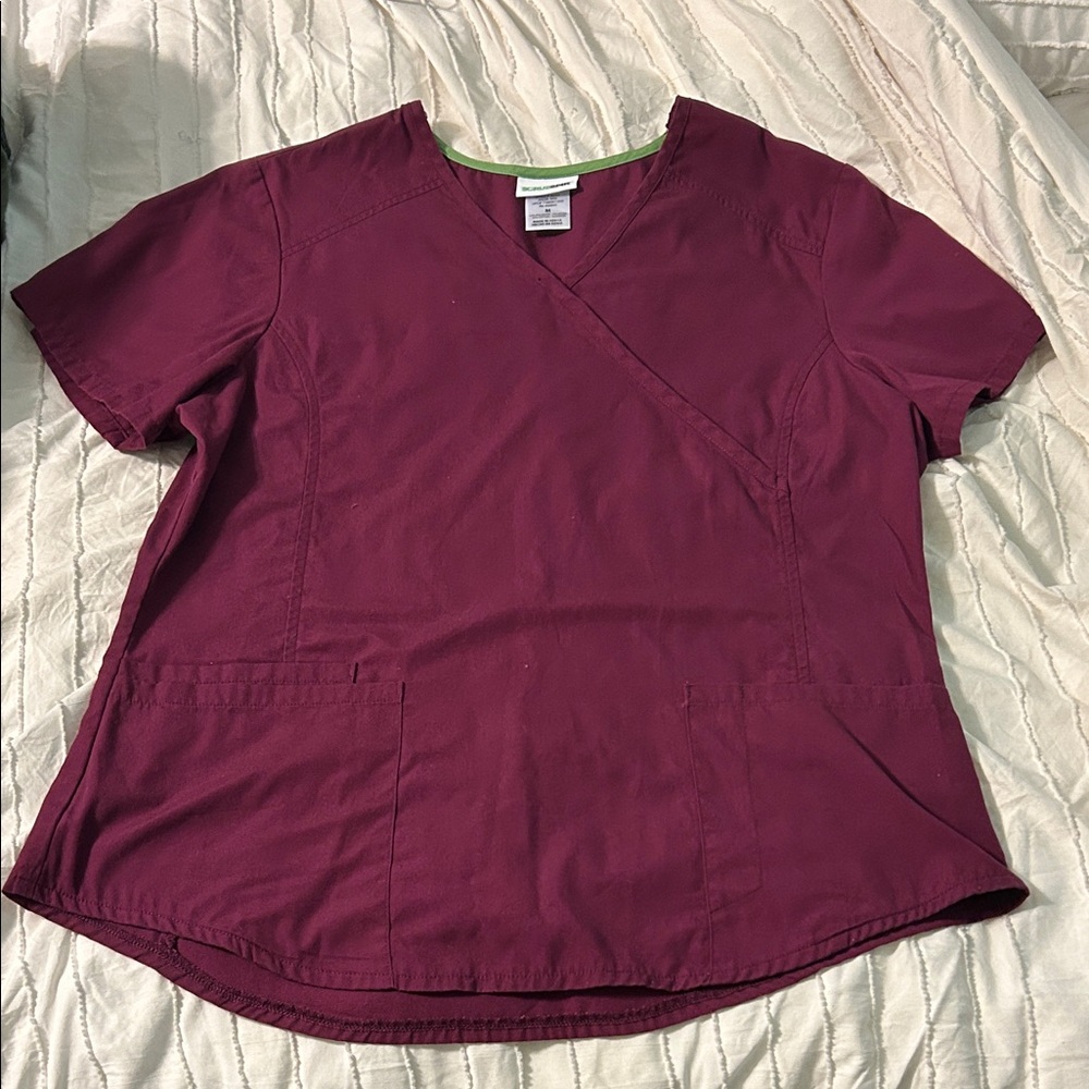 Scrubstar Maroon Crossover Blouse